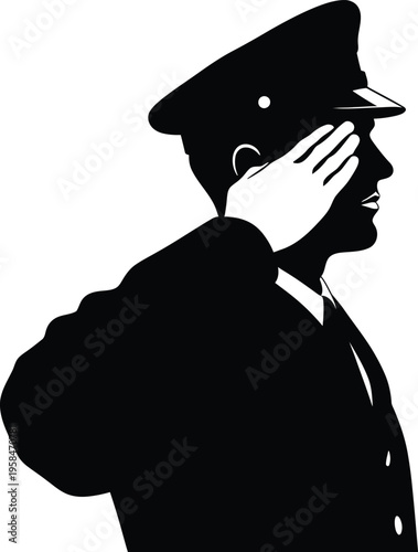 Independence day patriotic silhouette of soldier saluting 4th of july freedom symbol