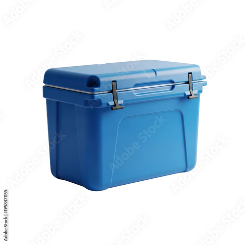 Blue cooler box on transparent background