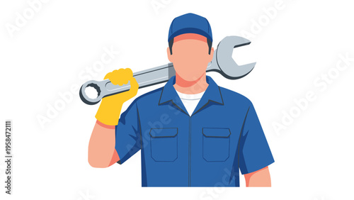 Mechanic in Service: A skilled mechanic, equipped with essential tools, stands ready to diagnose and resolve technical challenges. Depicting precision and reliability in the service industry.