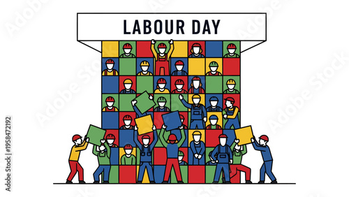 Labour Day Celebration: Celebrate the dedication and contribution of the workforce, showcasing unity and collaborative effort through colorful artwork and symbolic representation. 