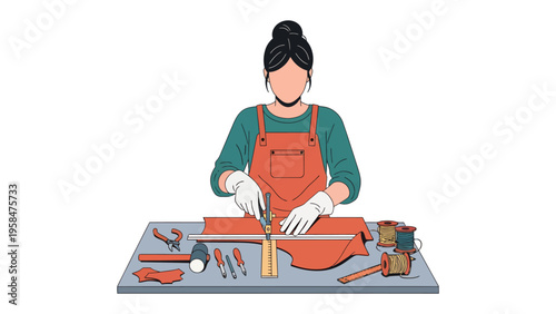 Artisan Crafting: A skilled artisan meticulously works on a craft project, transforming raw materials into beautiful creations. Capturing dedication and skill