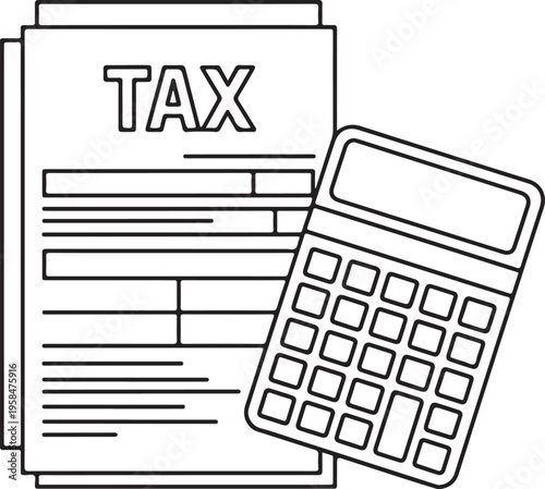 A stack of tax forms accompanied by a calculator illustrating financial paperwork and calculations high quality