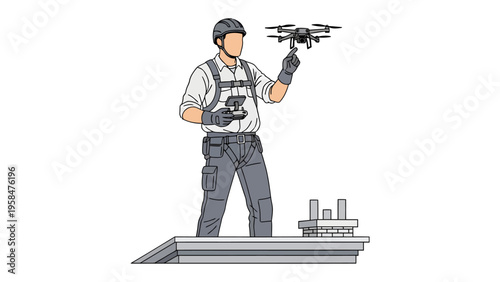 Drone Inspection Professional: An individual, clad in protective gear, expertly maneuvers a drone, showcasing the fusion of technology and human expertise.