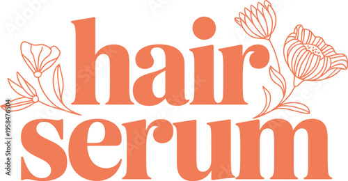Hair Serum Branding with Floral Illustration