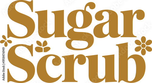 Sugar Scrub Gold Text Typography Design