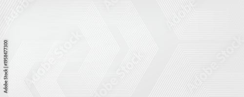 Hexagon white gray wave light technology texture background. Abstract big data digital concept simple art modern abstract