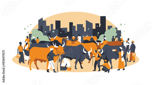 A vibrant vector illustration depicting a joyful Eid festival scene with family members, ideal for marketing, advertising, and lifestyle themes.