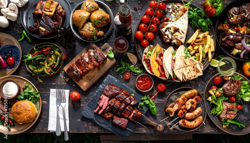 barbecue food table
