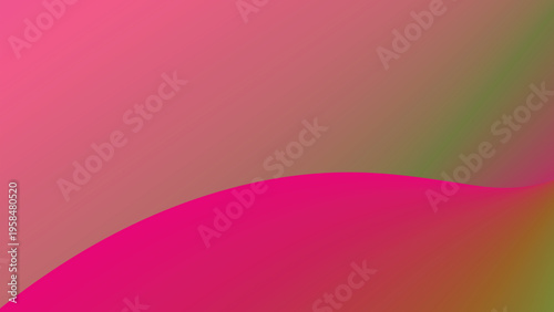 Vibrant Pink and Green Gradient with Smooth Curve abstract