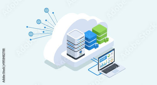 Cloud computing data storage server.