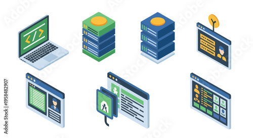 Collection of computer software screens.