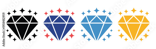 Premium value icon set featuring business value, pricing and efficiency symbols, representing return on investment, savings and competitive advantage concepts, modern flat vector illustration 