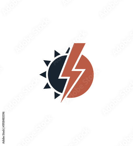 Solar energy logo design sun and lightning bolt symbol vector illustration Free Download Solar energy logo design sun and lightning bolt symbol vector illustration - GFXLoad