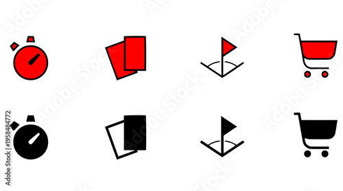 Minimalist shopping cart and basket line icons set black thin stroke graphics for ecommerce store