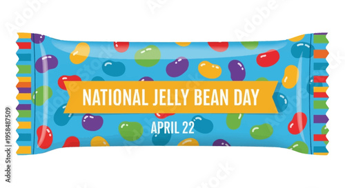Colorful candy wrapper for National Jelly Bean Day isolated on transparent background