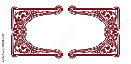 Decorative frame design with ornate floral elements and dark background