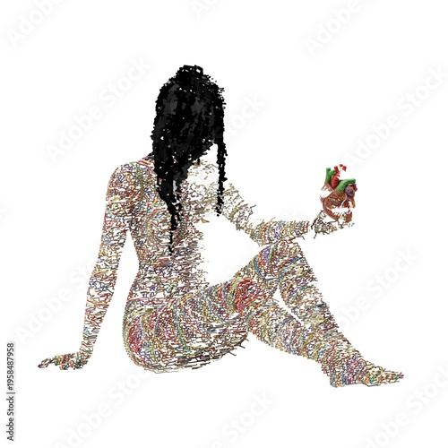 A woman in grief heartbreak emotional healing recovery support mental health hope resilience, Vector and PNG