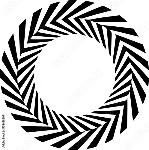 Chevron arrow circle. Chevron shape round frame 