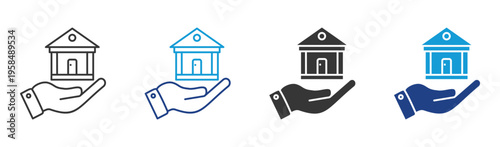 Property icon set multiple style collection	
