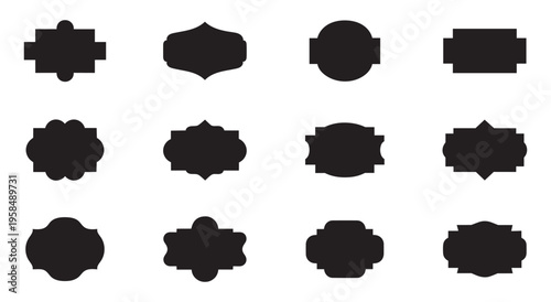 Vintage decorative label frame badge set