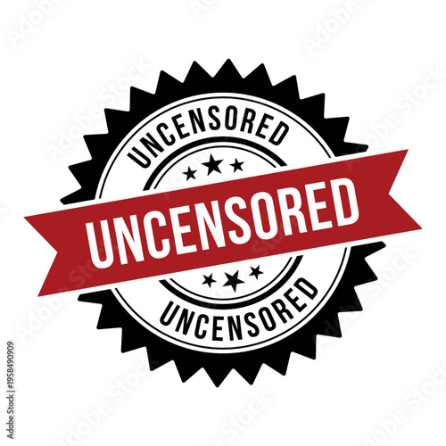 Uncensored Stamp, Uncensored Round Sign With Ribbon