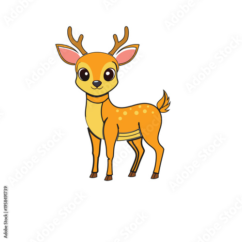coloring book for kid deer vector 