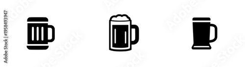 Silhouette of a beer mug on a minimalist background