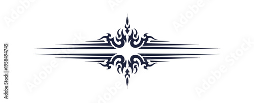 Abstract dark symmetrical ornate graphic design element