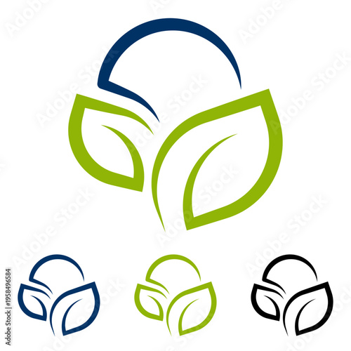 Abstract leaf logo natural eco organic plant symbol modern minimal professional branding design