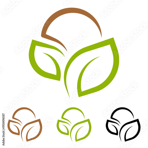 Abstract leaf logo natural eco organic plant symbol modern minimal professional branding design