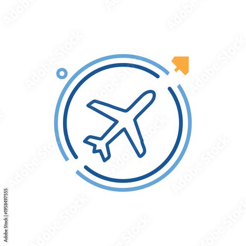 Airplane Icon Travel Circle
