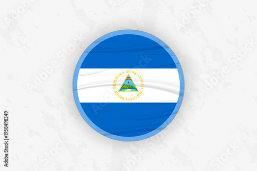 Nicaragua Flag Circular Sticker Design, National Pride Decal.