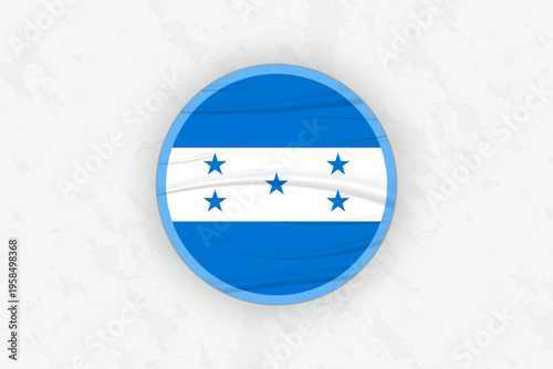 Honduras Flag Circular Sticker Design, National Pride Decal.