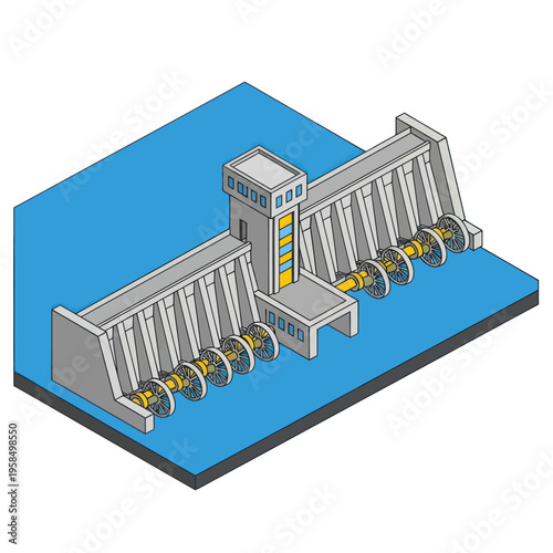 Industrial Water Treatment Plant 3D Model.