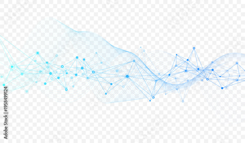 Modern digital technology background design with molecular plexus lines and dots. Futuristic network connection. Abstract mesh, big data technology, ai, science, cyberspace.
