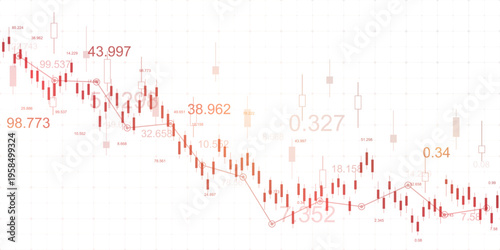 Stock market or Forex trading graph in graphic concept for financial investment or economic trends business idea design. Worldwide finance background. Vector illustration