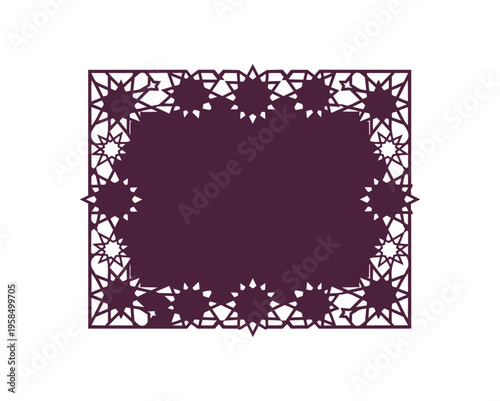 Geometric ornamental frame decorative border isolated graphic