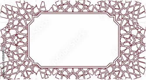 Geometric ornamental frame design with copy space for advertisement and decoration
