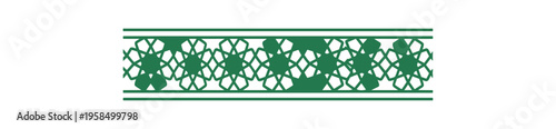 Geometric pattern design emerald green repeating ornament