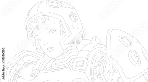 Vector illustration of a futuristic robot character