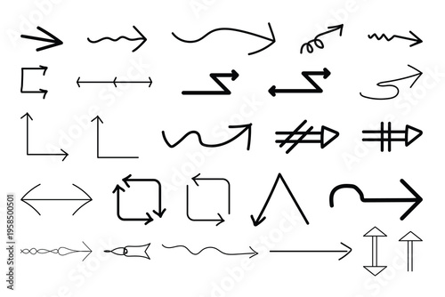 Collection of various arrows and directional symbols