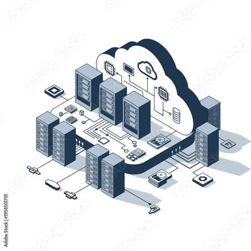 Cloud Computing Network Servers Data Center.