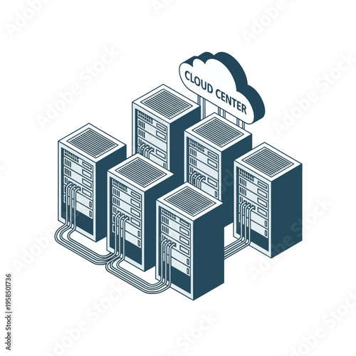 Cloud Center Servers Computer Network System.