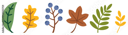 leaves doodle hand drawn autumn icon