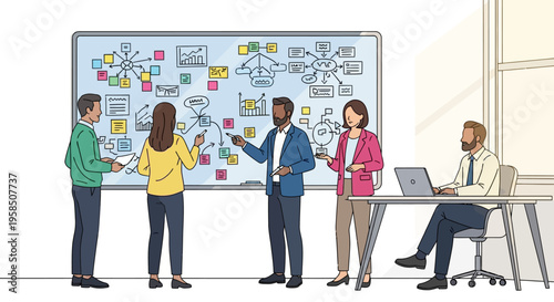 Diverse Business Team Brainstorming in Office