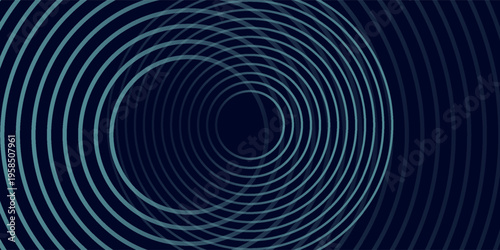 Blue abstract background with glowing circles. Swirl circular lines pattern. Geometric spiral. Twirl element. Modern graphic design. Futuristic technology concept. circle vector ilustration