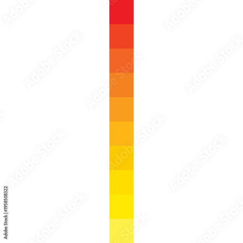 Red Orange Yellow Gradient Color Palette Swatch, Warm Sunset Color Strip Bar, Heat Map Temperature Scale