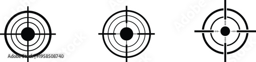 Target icons bullseye aim focus symbols collection