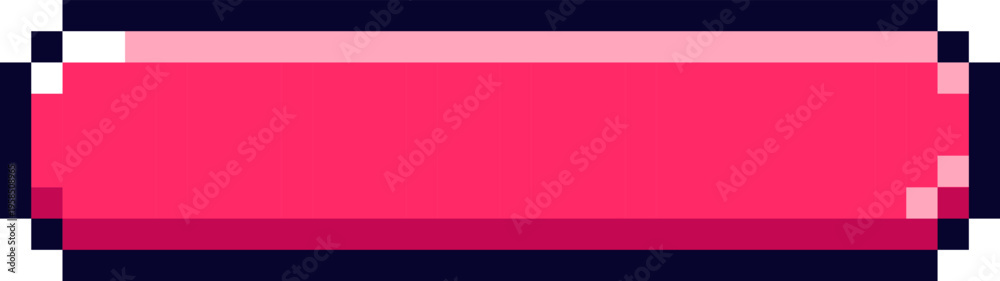 Fototapeta premium Red pixelated rectangle button for user interface element