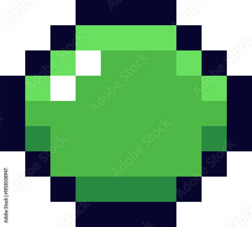 Green pixel art gem game item icon